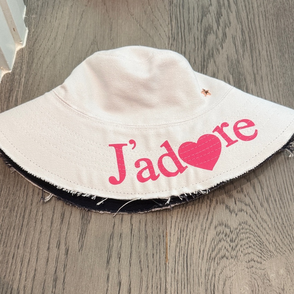 Jocelyn Kids White and Pink Sun Hat